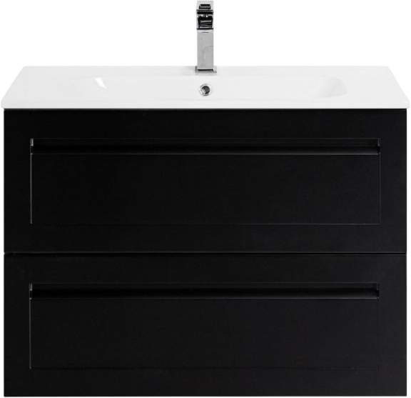 Тумба под раковину без столешницы Art&Max Platino 80 подвесная, черная матовая