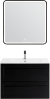 Тумба под раковину без столешницы Art&Max Platino 80 подвесная, черная матовая