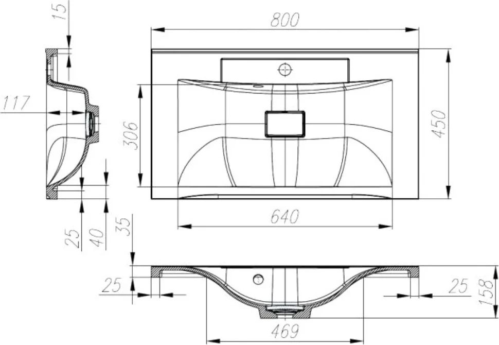 Тумба с раковиной BelBagno Marino 80 bianco opaco