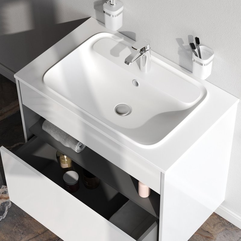 Тумба под раковину без столешницы AM.PM Func 80 белый глянец