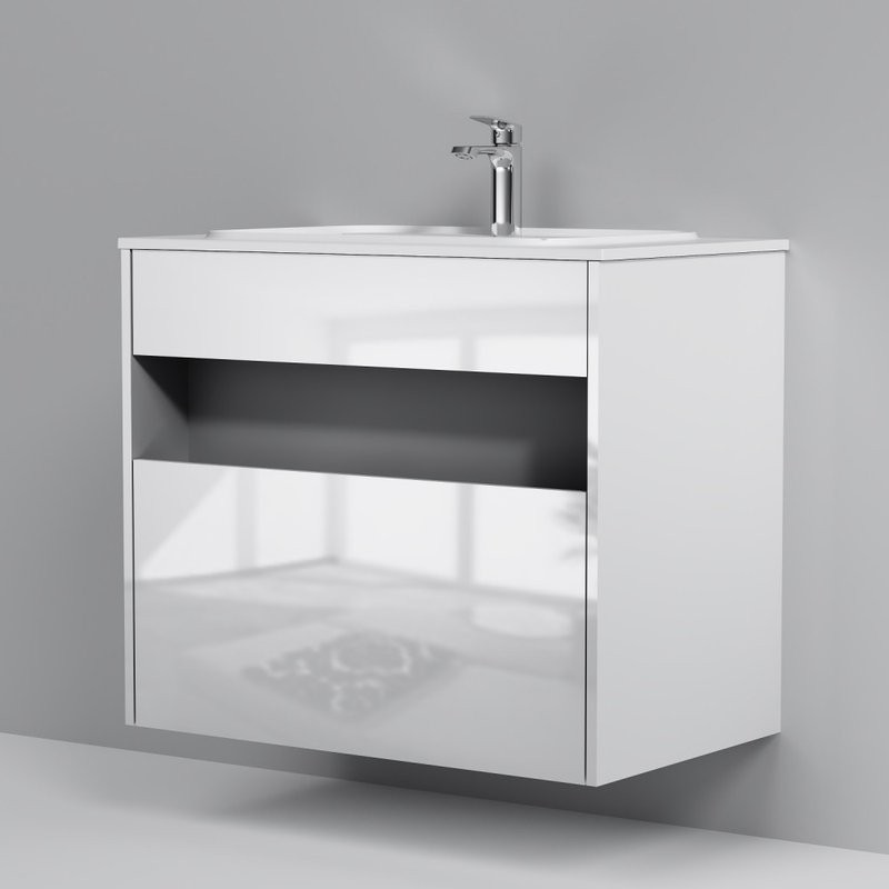 Тумба под раковину без столешницы AM.PM Func 80 белый глянец