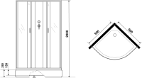 Душевая кабина Niagara Classic NG-6701-14BKG 90x90 см, без крыши, с гидромассажем