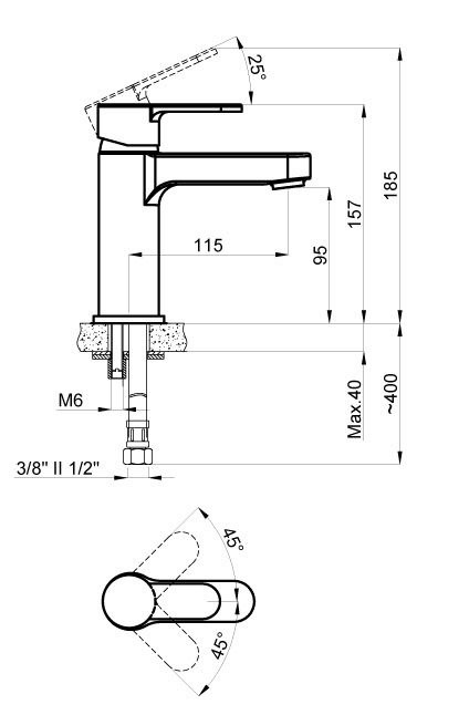 Смеситель для раковины Azario TEVIS (AZ-15494501) хром