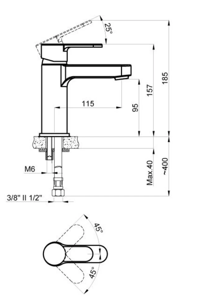 Смеситель для раковины Azario TEVIS (AZ-15494501) хром