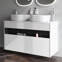 Мебель для ванной комнаты AM.PM Func 120 белый глянец, со столешницей, раковина M8FWCC30430WG