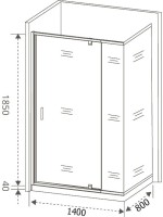Душевой уголок Good Door Orion Orion WTW-PD+SP-G-CH 140x80