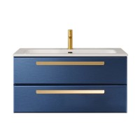 Тумба под раковину без столешницы Cezares Eco Cer-N 100 sapfiro, ручки сатиновое золото