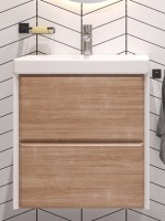 Тумба с раковиной Velvex Gesso 60.2Y дуб сонома, белая