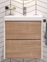 Тумба с раковиной Velvex Gesso 60.2Y дуб сонома, белая