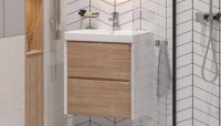 Тумба с раковиной Velvex Gesso 60.2Y дуб сонома, белая