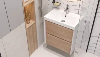 Тумба с раковиной Velvex Gesso 60.2Y дуб сонома, белая
