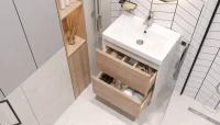 Тумба с раковиной Velvex Gesso 60.2Y дуб сонома, белая