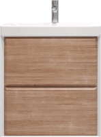 Тумба с раковиной Velvex Gesso 60.2Y дуб сонома, белая