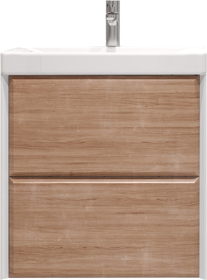 Тумба с раковиной Velvex Gesso 60.2Y дуб сонома, белая