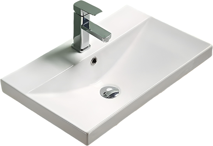 Тумба с раковиной Velvex Gesso 60.2Y дуб сонома, белая