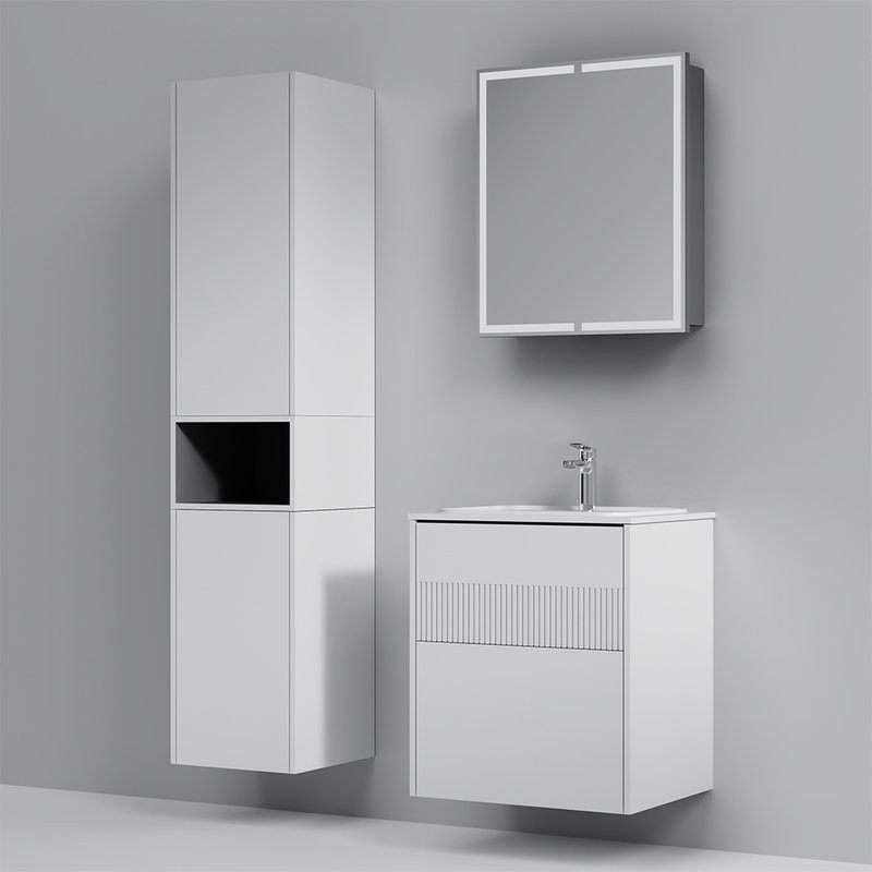 Тумба с раковиной AM.PM Func 60 белая матовая, с двумя ящиками