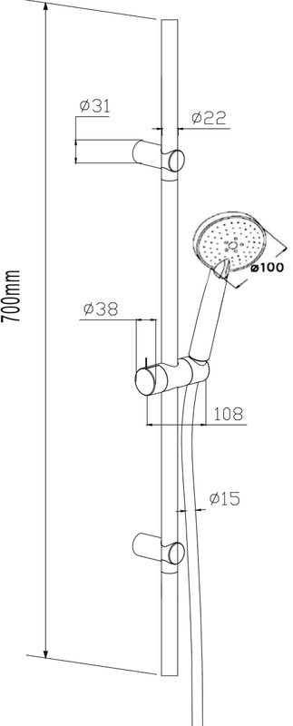 Душевой комплект Смеситель для душа Damixa Scandinavian Pure 362000000 хром + Гарнитур Redblu Origin One 918100000