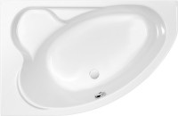 Акриловая ванна Cersanit Kaliope L 155x100 см, угловая, левая, пристенная, белая, асимметричная, с каркасом, с сиденьем