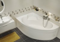 Акриловая ванна Cersanit Kaliope L 155x100 см, угловая, левая, пристенная, белая, асимметричная, с каркасом, с сиденьем