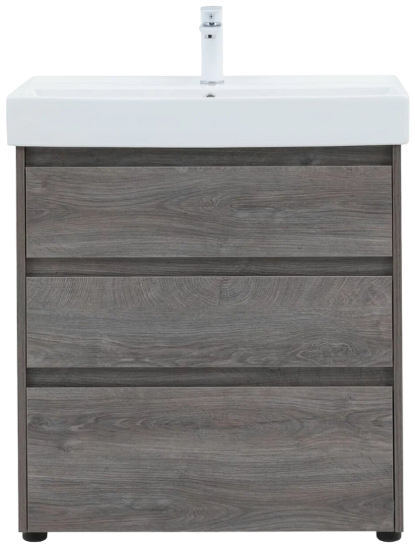 Тумба с раковиной Aquanet Nova Lite 75 напольная, дуб рошелье, 3 ящика