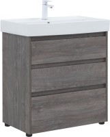 Тумба с раковиной Aquanet Nova Lite 75 напольная, дуб рошелье, 3 ящика