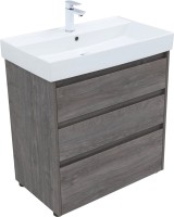 Тумба с раковиной Aquanet Nova Lite 75 напольная, дуб рошелье, 3 ящика