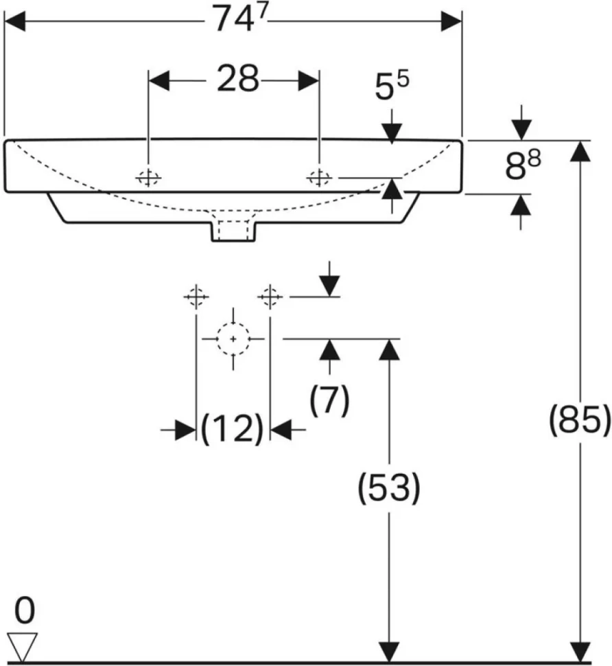 Раковина Geberit Smyle 75 белая