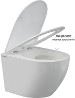 Комплект Унитаз подвесной Berges Okus Rimless безободковый, с микролифтом + Инсталляция Atom с кнопкой смыва хром глянец