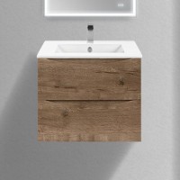 Тумба с раковиной Vincea Mia Slim 60, 2 ящика, дуб винтаж