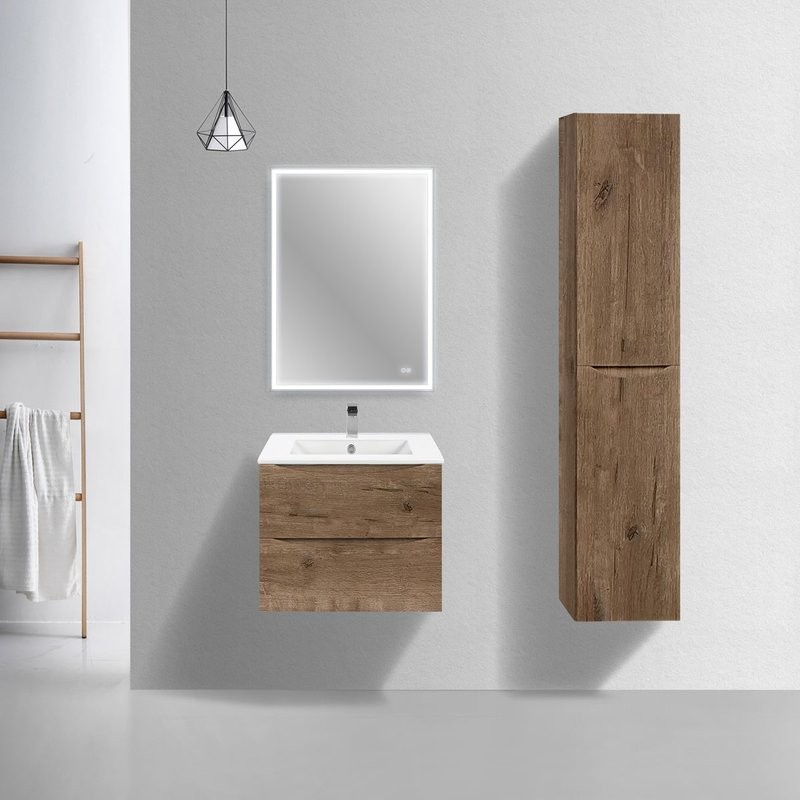 Тумба с раковиной Vincea Mia Slim 60, 2 ящика, дуб винтаж