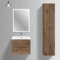 Тумба с раковиной Vincea Mia Slim 60, 2 ящика, дуб винтаж