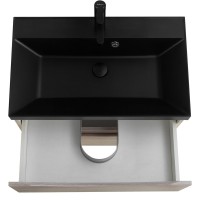 Тумба с раковиной BelBagno Marino 70 подвесная, rovere grigio, черная раковина