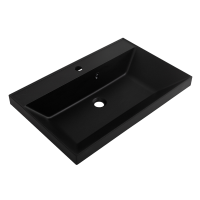 Тумба с раковиной BelBagno Marino 70 подвесная, rovere grigio, черная раковина