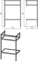 Консоль с раковиной STWORKI Эстфолл 55, черный муар 11055-KL
