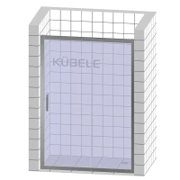 Душевая дверь в нишу Kubele DE019 D2-MAT-MT 125 см, профиль матовый хром