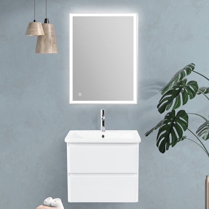 Тумба под раковину BelBagno Albano-Cer 60 подвесная, bianco lucido