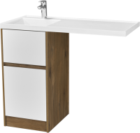 Тумба под раковину без столешницы AQUATON Лондри 40 дуб рустикальный, фасад белый