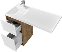 Тумба под раковину без столешницы AQUATON Лондри 40 дуб рустикальный, фасад белый