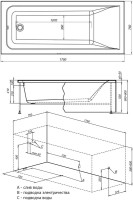 Акриловая ванна Aquanet Bright 216660 175x75 см, пристенная, белая, с каркасом