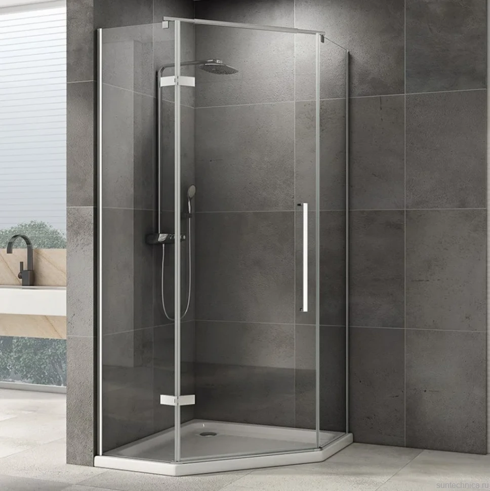 Душевой уголок Abber Ewiges Wasser AG05090 90x90, профиль хром, стекло прозрачное