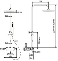Душевая стойка Berges Kalisto 3R 075022 матовая черная