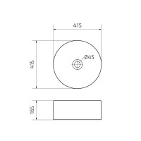 Накладная раковина GID Esfera N9130 42 глянцевая белая, круглая, фаянс