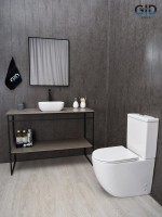 Накладная раковина GID Geometrico N1334 36 глянцевая белая, прямоугольная, фаянс