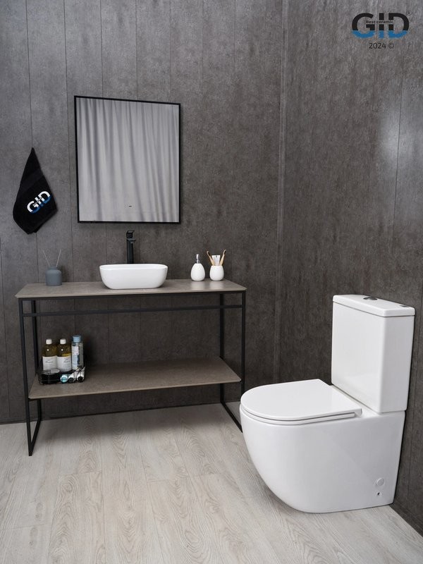 Накладная раковина GID Geometrico N1334 36 глянцевая белая, прямоугольная, фаянс