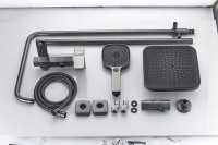 Душевая стойка Shevanik S9736T оружейная сталь