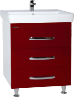 Тумба с раковиной Bellezza Рокко 60 напольная, красная