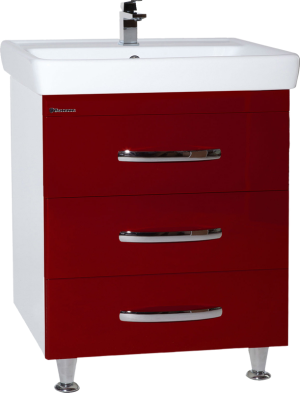 Тумба с раковиной Bellezza Рокко 60 напольная, красная