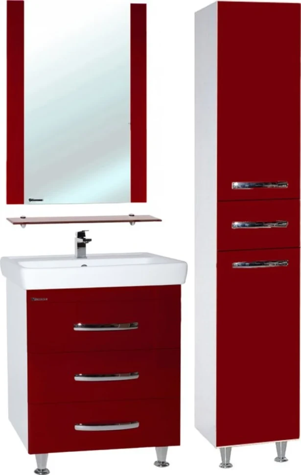 Тумба с раковиной Bellezza Рокко 60 напольная, красная