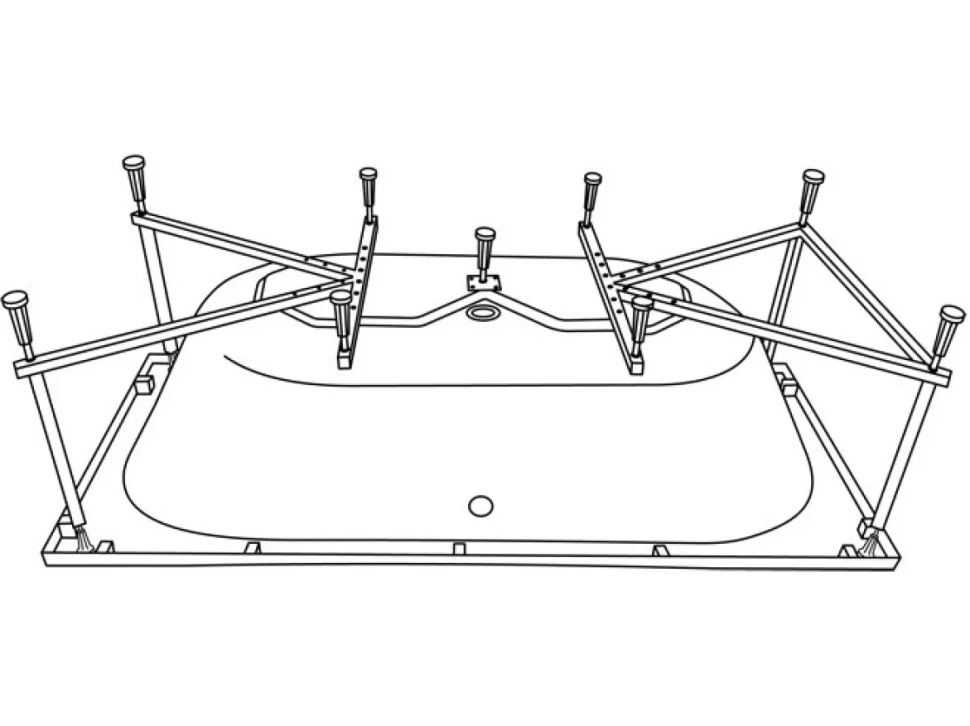 Акриловая ванна WHITECROSS Savia Duo 170x80 см, пристенная, белый глянец, с каркасом