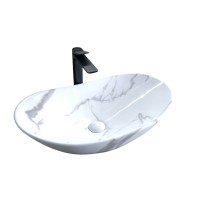 Накладная раковина GID Lago Mnc811C 61 под глянцевый камень, овальная, фаянс